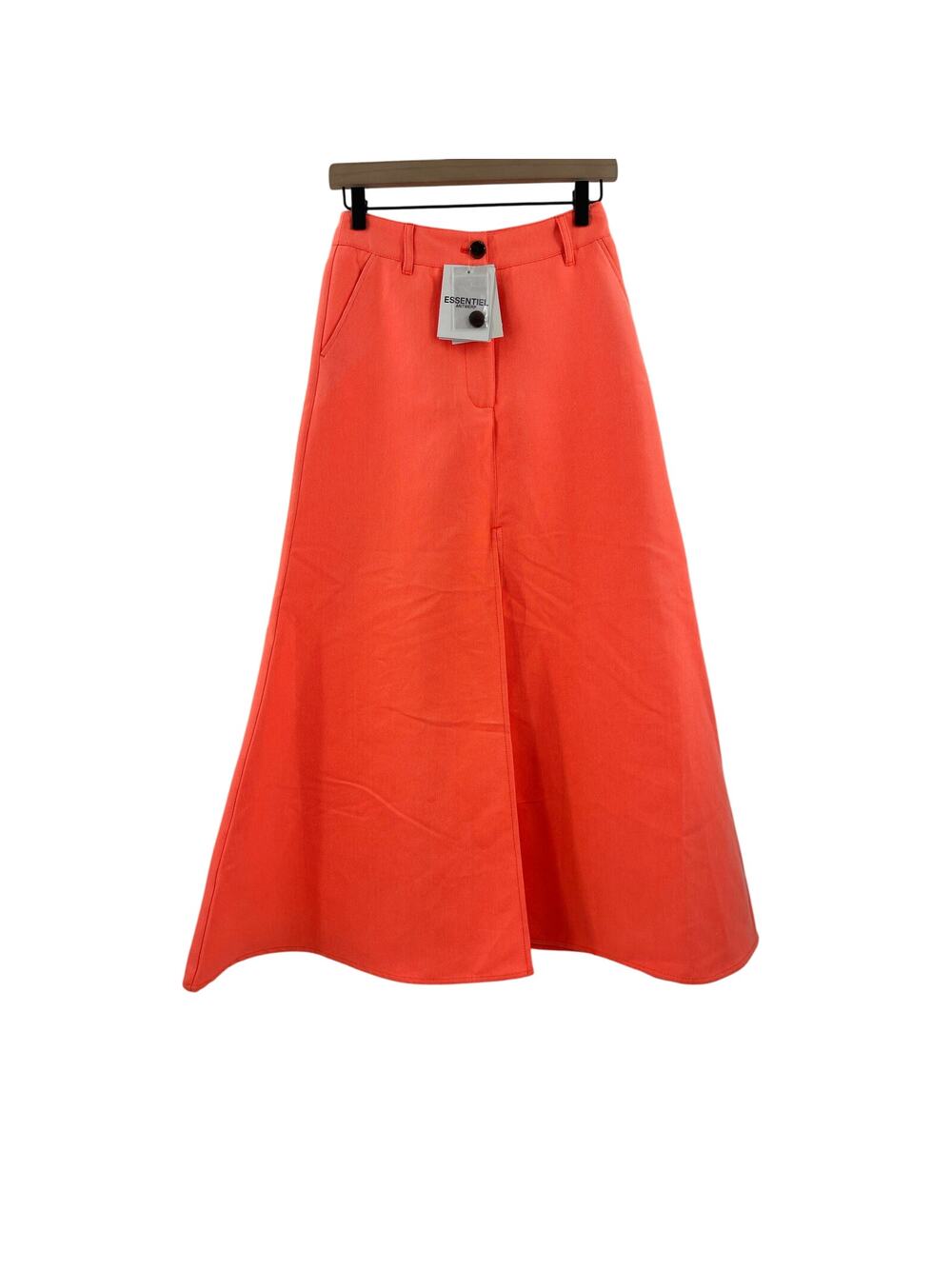 ESSENTIEL ANTWERP x ANTHROPOLOGIE Skirt SZ 2 Diner Flared Bottom Slit Orange NWT